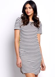 stripe tunic dress cream