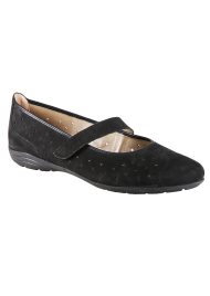 laser cut velcro mary jane black