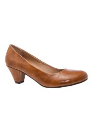 mid height court shoe tan