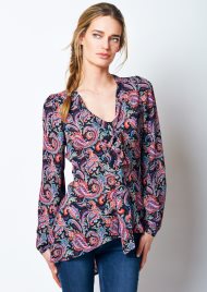 paisley print blouse black