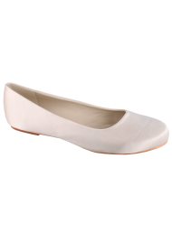 flat satin bridal pump cream