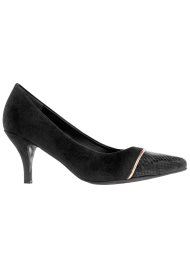 snake toe cap court black