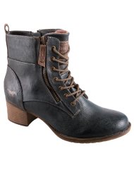double zip lace up boot dark grey