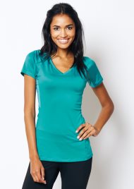v neck technical sports top teal