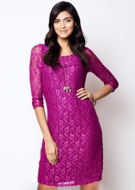 lace shift dress magenta