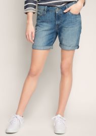 distressed wash shorts mid blue
