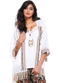 beaded kimono cream