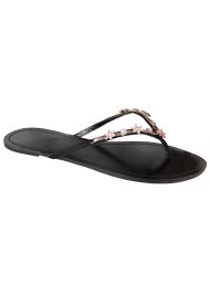 flower gem toe post black