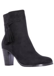 heeled tassel ankle boot black