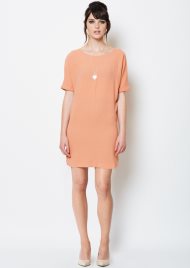 crepe tunic dress dusty peach