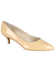 patent kitten heel court pale beige