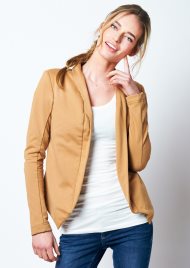 cropped blazer camel