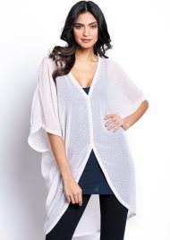 polka dot sheer top cream