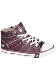 glitter trim lace up boot dark bordo