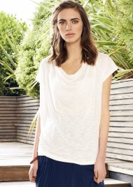 Cowl neck top white