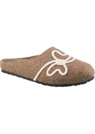 butterfly footbed slipper mocca