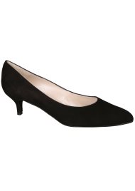 suede kitten heel court black