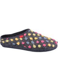 multi polka dot footbed slipper dust blue
