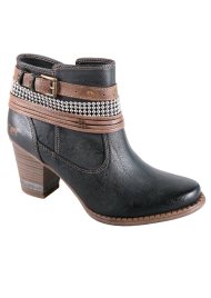belted high ankle boot black