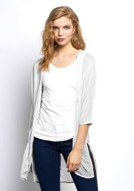 sheer long line cover up grey