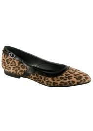 flat pointed pump leopard print camel