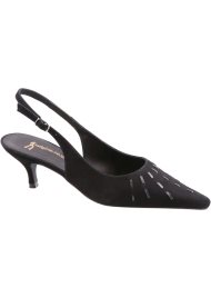 interlace sling back black