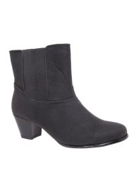 elasticated mid heel ankle boot