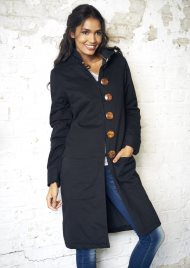 padded duffle coat black