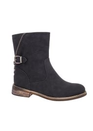 zip back ankle boot black