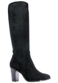 heeled extra long knee high boot black