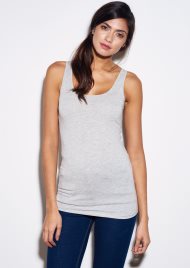 extra long vest top pale grey marl