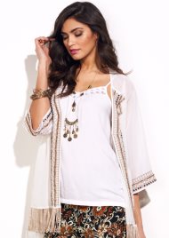 lace trim pretty vest white