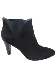 suede heeled ankle boot black