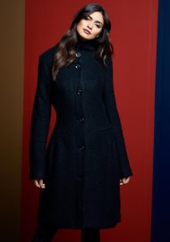funnel neck coat black