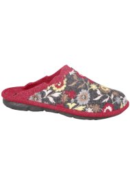 flowers house shoe grey/red