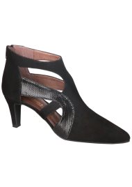 zip back suede shoe black