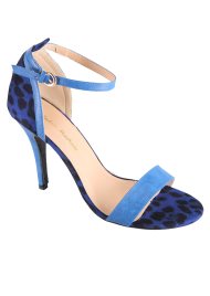 animal print halter back blue
