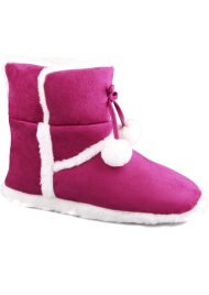 pom pom slipper boot pink