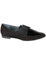 pointed lace up loafer black