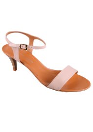 halter back kitten heel sandal nude