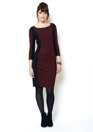 panels dress burgundy