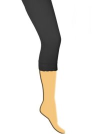 lace trim crop tights dark charcoal