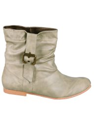 flat buckle ankle boot khaki