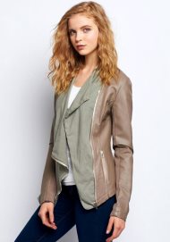 panelled jacket taupe