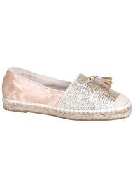 tassel trim metallic espadrille multi gold