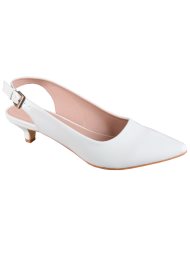 patent low pointed sling back ivory