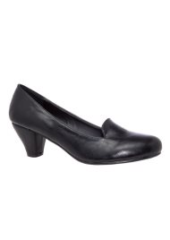 heeled slip on black