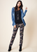 birds & butterflies tapered pant 36 leg black